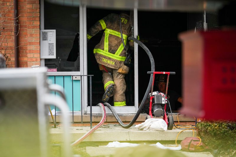 Firefighters respond to a fire at Broadmeadows Plaza Apartments on March 20, 2026.