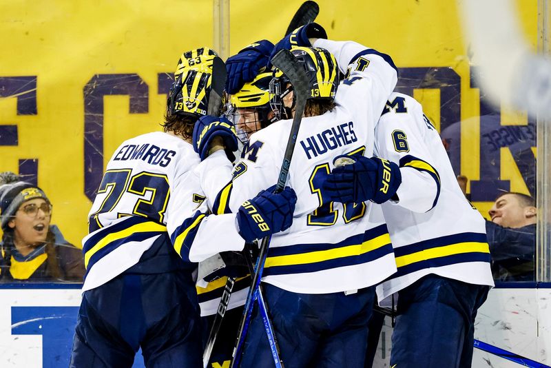Seven different Michigan skaters scored in the Big Ten men's hockey championship game.