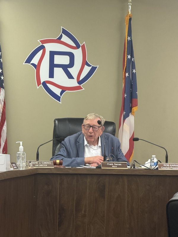 Ravenna Mayor Frank Seman delivers his State of the City address Monday, March 23, 2026, during a City Council meeting.