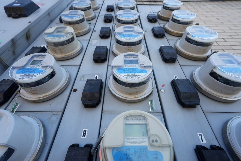 Electric meters at an apartment complex in Canton.