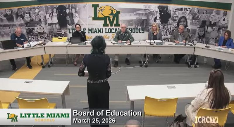 Little Miami High School student Juno Tester spoke at the school board's March 25 meeting.