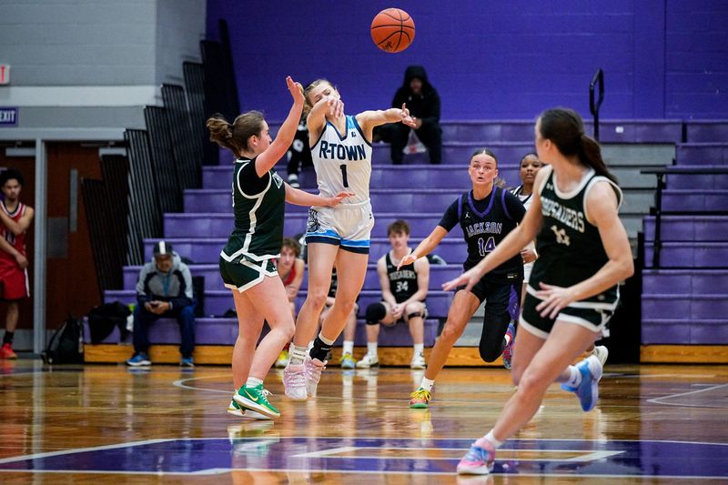 Summit team's Colbie Curall (1), from Rootstown High School, passes during the 2026 Kiwanis Senior All-Star Basketball Games, March 26, 2026, at Barberton High School in Barberton, Ohio.