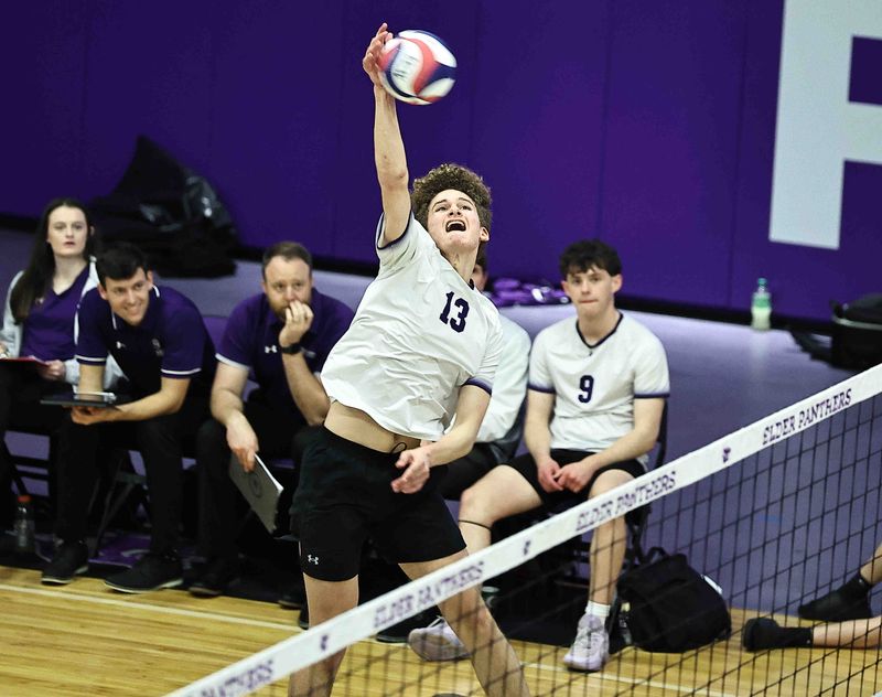 Elder's Johnie Holmes during a volleyball game against Bishop Fenwick Wednesday, April 1, 2026.