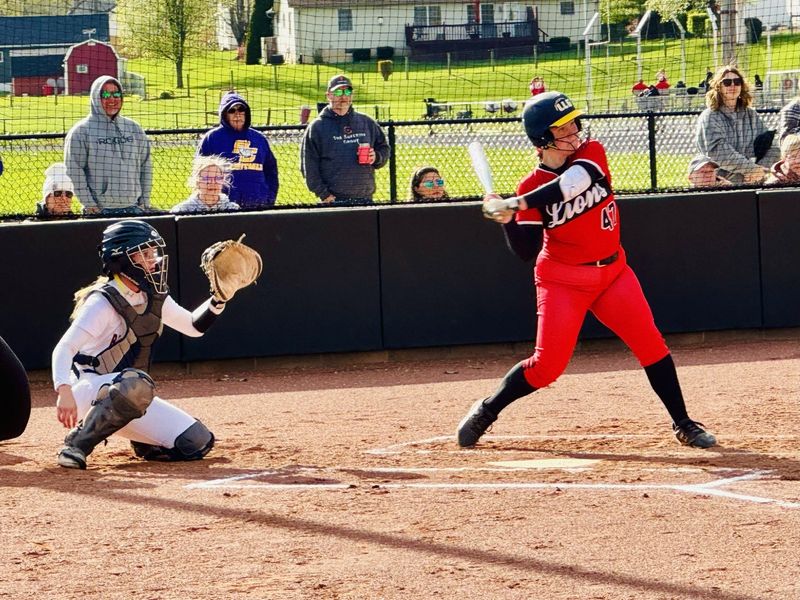 Liberty Union sophomore Eden Wilson hit a three-run home run in the bottom of the first inning in the Lions' 13-2 win over Bloom-Carroll April 6, 2026.
