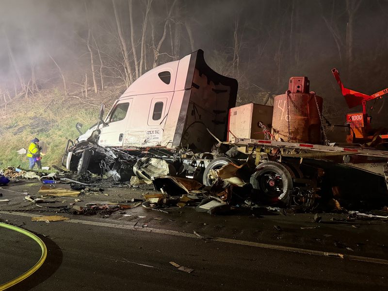 Muskingum County crews responded to a two-truck crash on the morning of April 8. Both eastbound lanes of I-70 near the Norwich exit were closed but one has reopened.