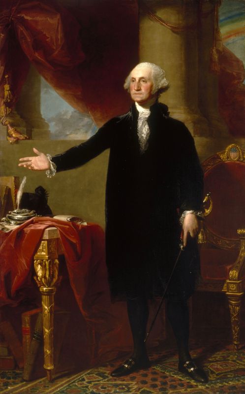 George Washington, as painted by Gilbert Stuart in 1796, was called the American Cincinnatus as a reluctant leader who gave up the chance to be king of America.