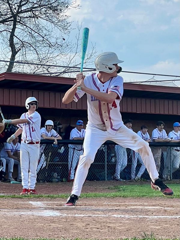 Ridgedale's Brody Mawer is at bat during a home baseball game with Bucyrus April 9, 2026.