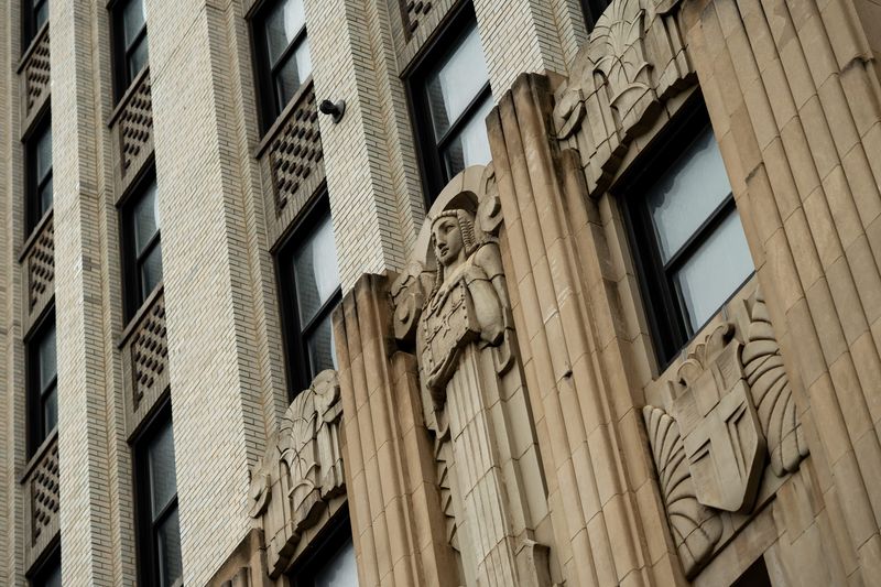 Huntington Tower, the tallest building in Akron, Ohio, was completed in 1931 and is once again up for sale. Built in the Art Deco style, intricate ornamental design features made out of architectural terra cotta can be seen prominently inside and out.