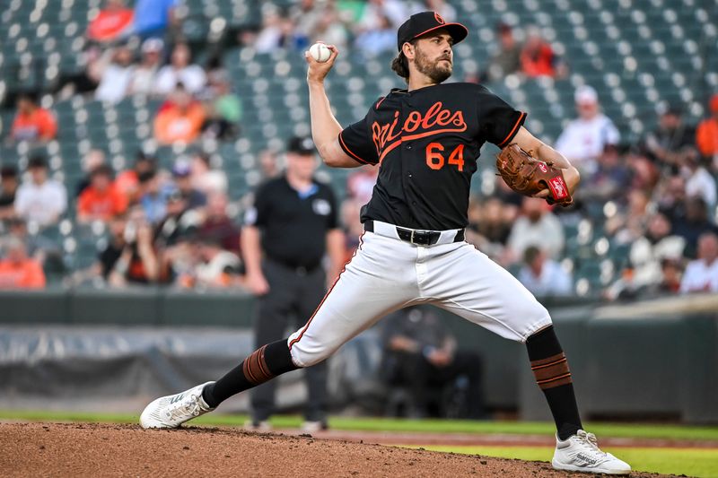 Baltimore Orioles pitcher Dean Kremer throws a first-inning pitch against the Arizona Diamondbacks at Oriole Park at Camden Yards on April 13, 2026.