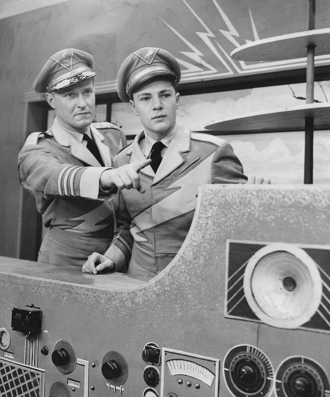 Al Hodge and Don Hastings star in “Captain Video and His Video Rangers” on the DuMont Television Network in 1953.