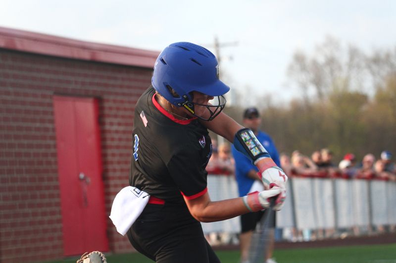 Licking Valley's Emory Whisner hits the game-winning home run against Mount Vernon on April 14.