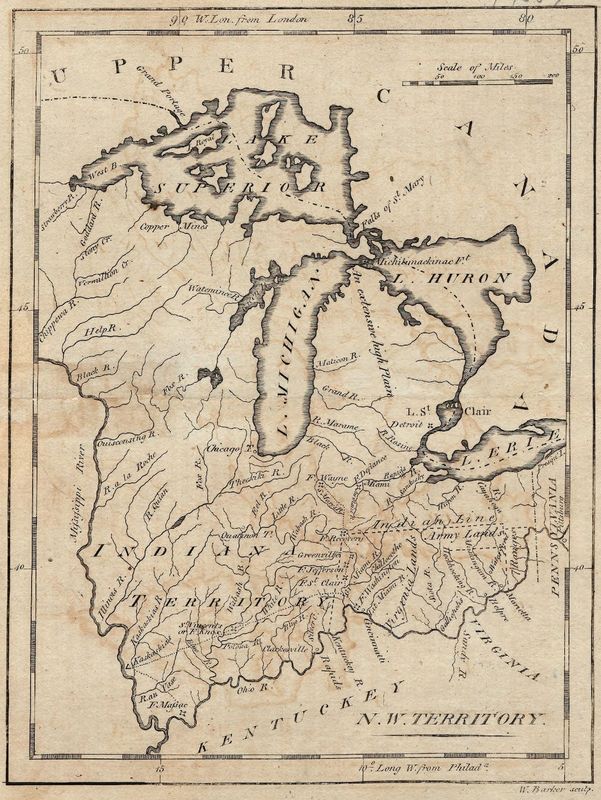 An 1801 map of the Northwest Territory.