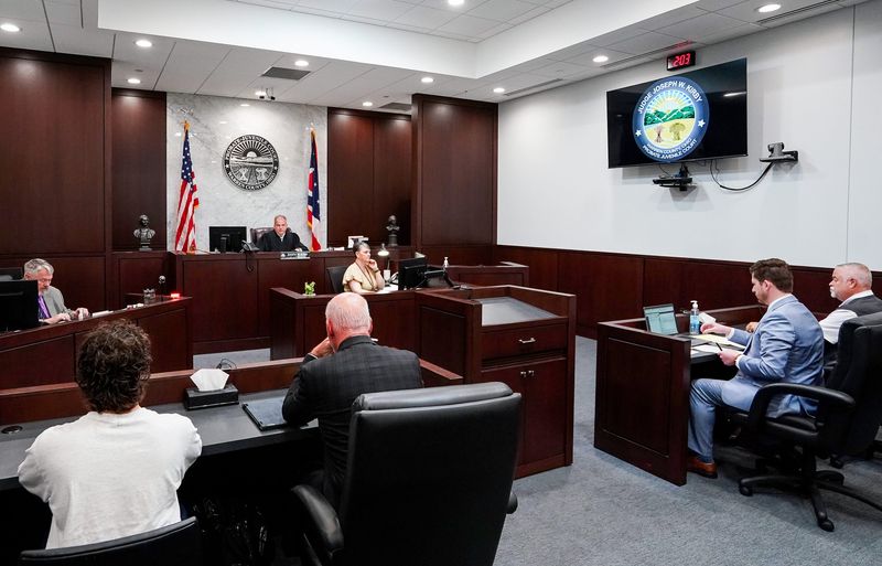 A court hearing is held for a juvenile defendant for the use and sharing of AI generated photos of at least seven underage classmates, Wednesday, April 15, 2026, at Warren Coutny Juvenile Court in Lebanon, Oh.