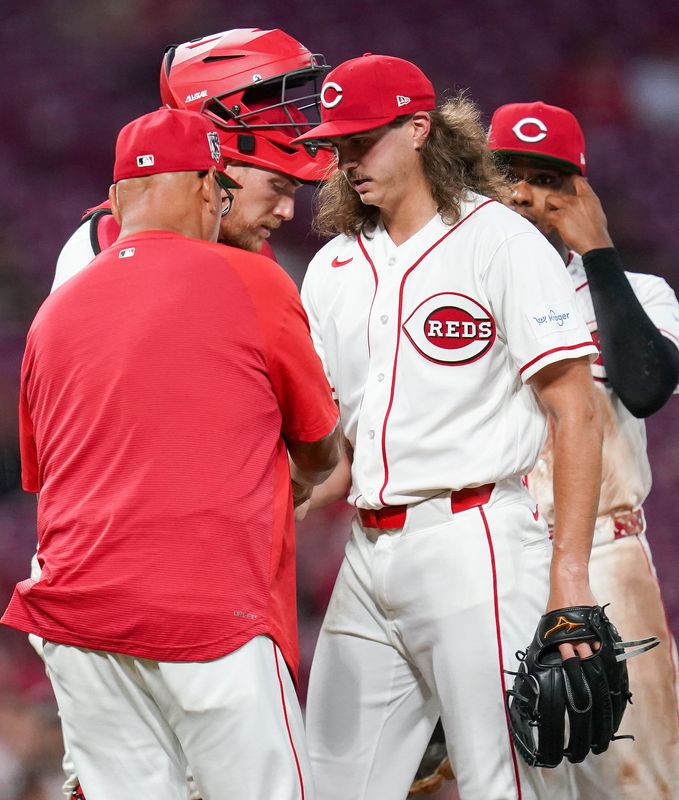 Rhett Lowder, shown earlier this season, allowed eight runs in 1 1/3 innings, giving up five hits and four walks. Three of the runs scored after he left with the bases loaded.