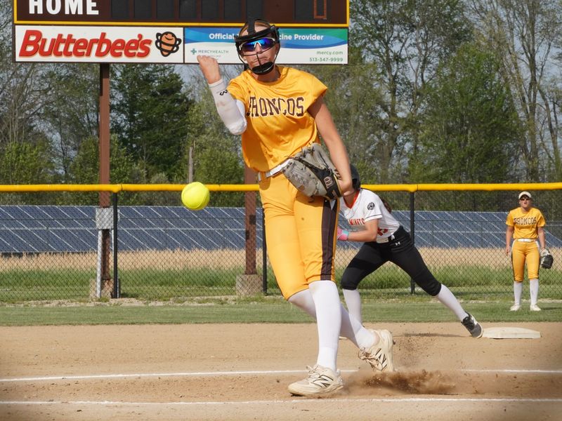 Western Brown's Charlee Helton throws a pitch during a game against Wilmington on April 15, 2026.