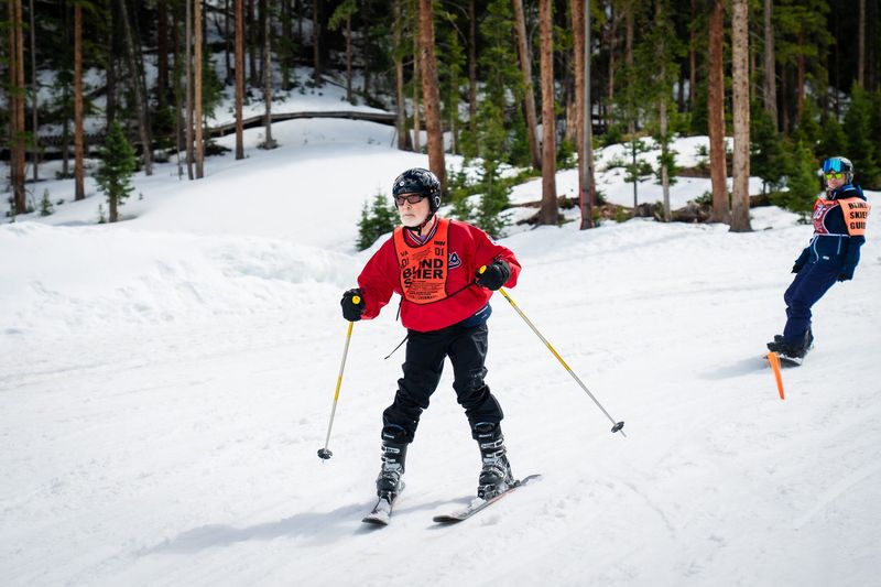 Stark County resident John Albrecht participates in downhill skiing at the recent National Disabled Veterans Winter Sports Clinic in Colorado for disabled veterans.