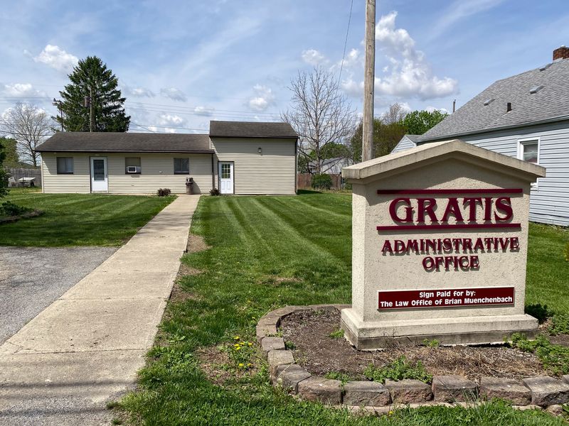 The village administrative office building in Gratis, Ohio, on Friday, April 17, 2026.