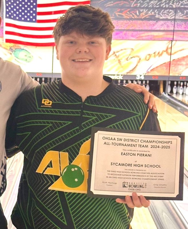 Sycamore's Easton Pierani is the Division I bowler of the year.
