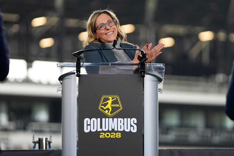 National Women’s Soccer League commissioner Jessica Berman announces Columbus as the league's 18th club.