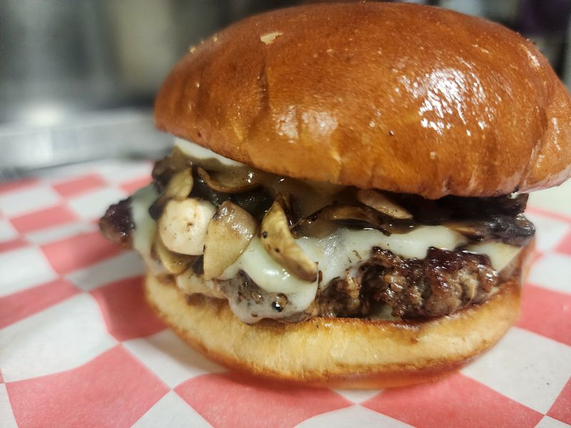 The Mushlove burger at Bard's Burgers & Chili, in Covington