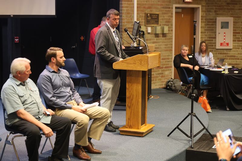 Republican candidate for Sandusky County Commissioner Richard Farmer II makes his pitch for office at the Sandusky County Candidate Forum.