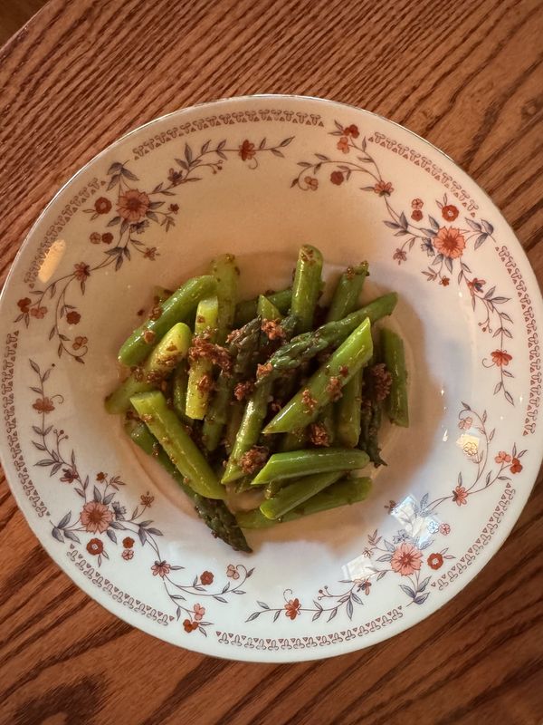 Asparagus with crispy sunchokes at Colette, in Over-the-Rhine.