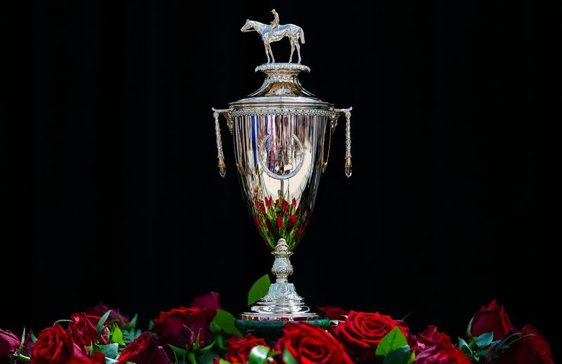 The trophy given to the winner of the Kentucky Derby Churchill Downs in Louisville, Kentucky.