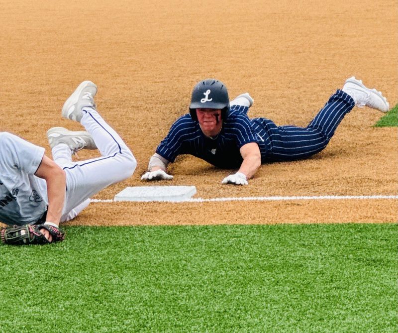 Lancaster's Levi Greiner steals third base during the Gales' 4-0 Ohio Capital Conference-Buckeye Division win over Teays Valley April 27, 2006. Greiner had two hits and three RBIs.