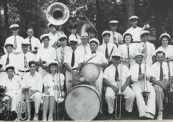 This photograph of the Green Springs Town Band at Lakeside is dated 1941-42.