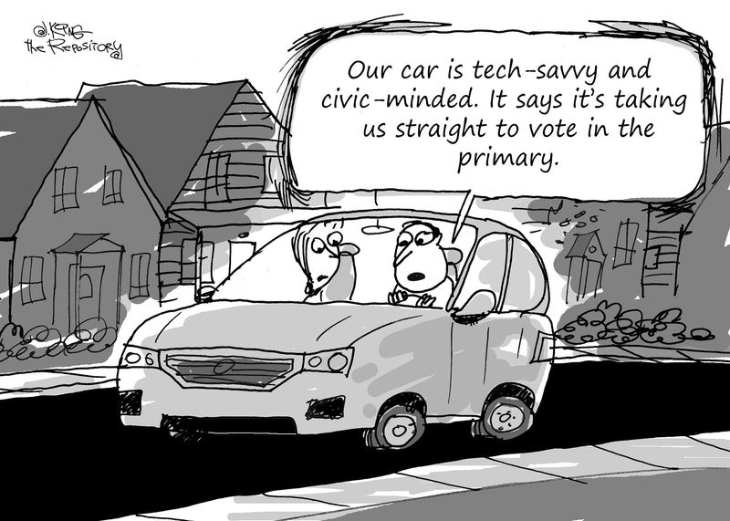 Editorial cartoonist Jerry King is looking forward to the May primary.