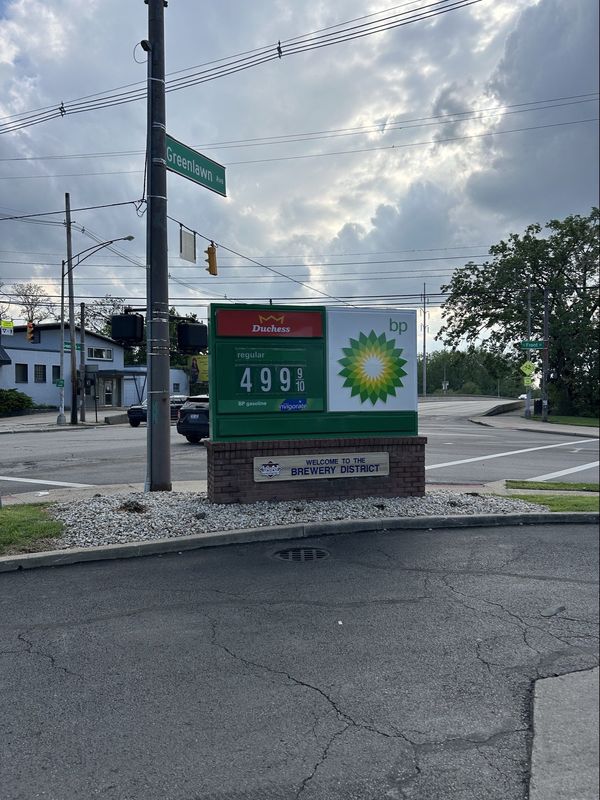 The BP gas station at 1091 S High St advertises gas for nearly $5 as the war in Iran continues to push up gas prices. Ohio and the immediate Columbus area are rapidly approaching record price highs.