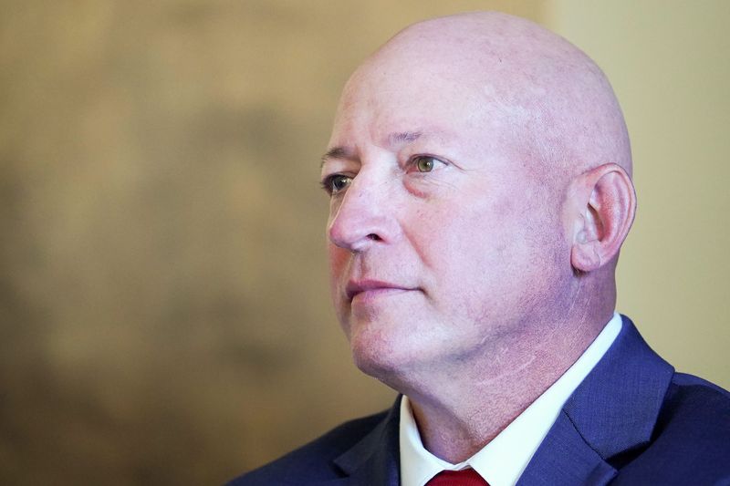 Kenton County Sheriff candidate Larry Shelton listens to speeches during the Kenton County Repblican Party Lincoln Day Dinner inside the banquet hall, Thursday, April 30, 2026, at The Grand in Covington, Ky.