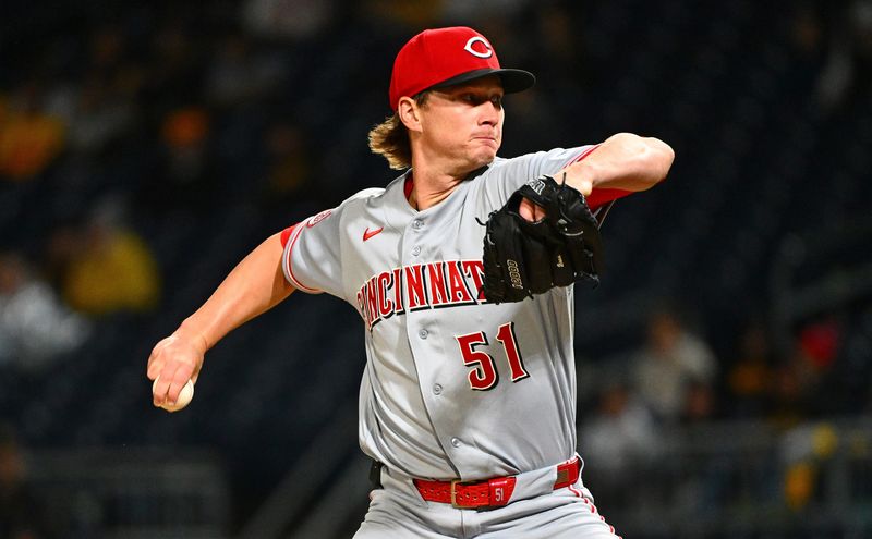 Reds starter Brady Singer gave up seven hits, including two home runs, and a pair of walks in just 3 1/3 innings against the Pirates on May 1 in Pittsburgh.