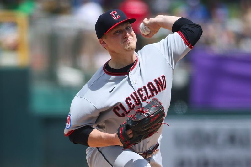 May 3, 2026; West Sacramento, California, USA; Cleveland Guardians pitcher Parker Messick (77) throws to a Cleveland Guardians batter during the first inning at Sutter Health Park. Mandatory Credit: Scott Marshall-Imagn Images
