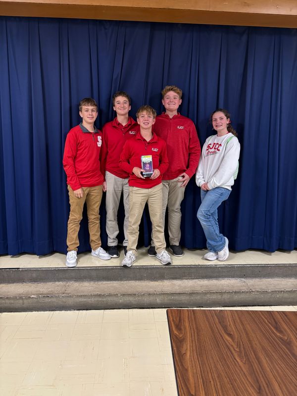 St. Joseph Catholic High School students competed recently in a national quiz bowl for middle school.