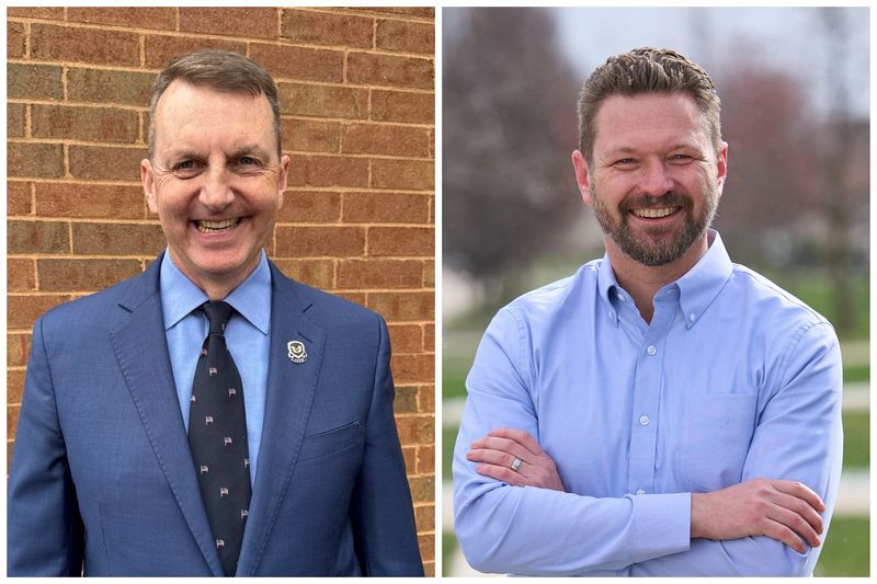 Former State Rep. Adam Miller, left, and Political newcomer Don Leonard, right, are running in the 2026 Democratic primary for the chance to take on U.S. Rep. Mike Carey in the general election.