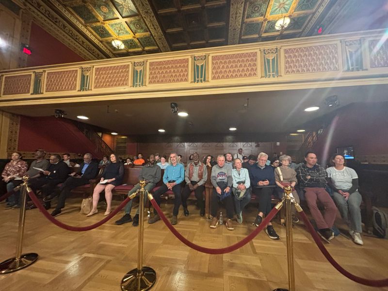 Residents pack Columbus City Council chambers on May 4, 2026 for a hearing discussing possible reforms to how city council  members are elected.