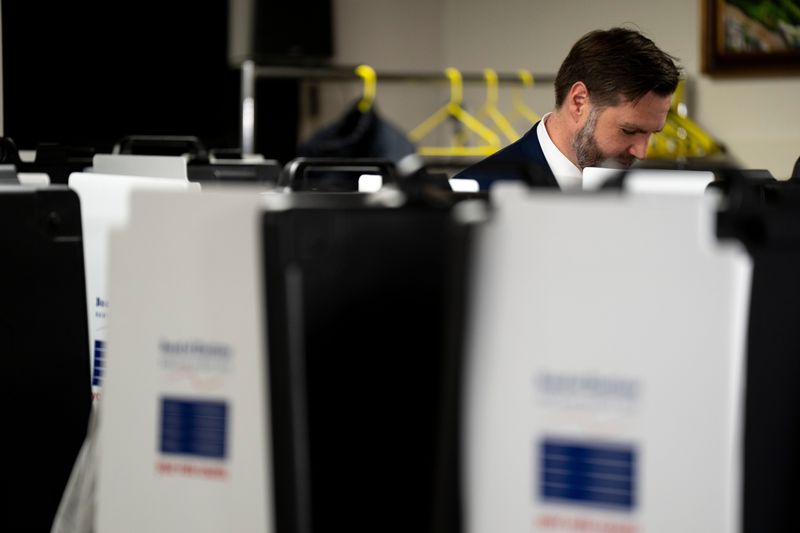 Vice President JD Vance votes in the 2026 primary election at St. Anthony of Padua Church in Walnut Hills on May 5.
