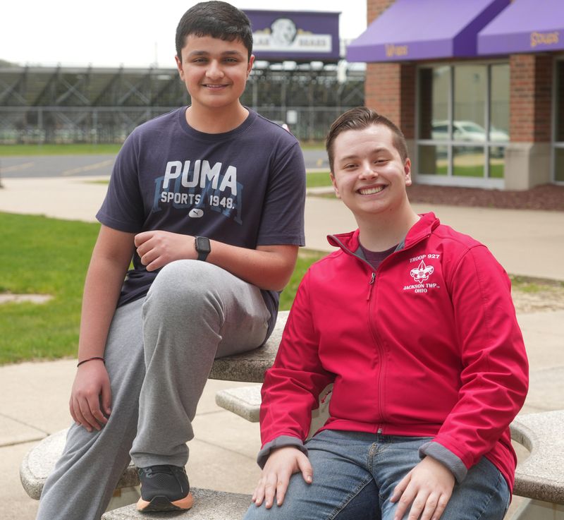 Jackson High School students Aarit Koul, left, and Conner Barnes are putting on the Jackson Cultural Celebration on May 16 at the high school.