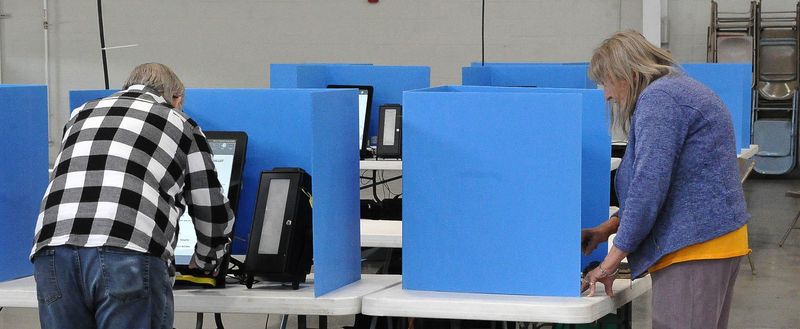 Voters at the Wayne County Fair Event Center had several voting boothes to choose from during the May 5 primary.