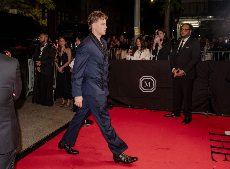 Joe Burrow returns to the Mark Hotel after the Met Gala, on May 4, 2026, in New York. Mandatory Credit: Nathanial Gary/USA TODAY via Imagn Images