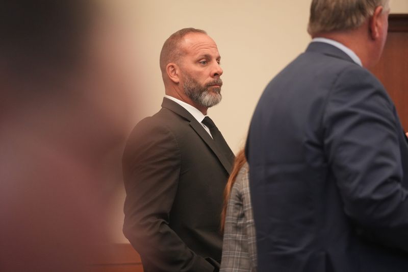 Jason Meade stands during a break in the closing arguments May 6, 2026 in his retrial. Meade is charged with murder and reckless homicide in connection with the Dec. 4, 2020, shooting death of 23-year-old Casey Goodson Jr.