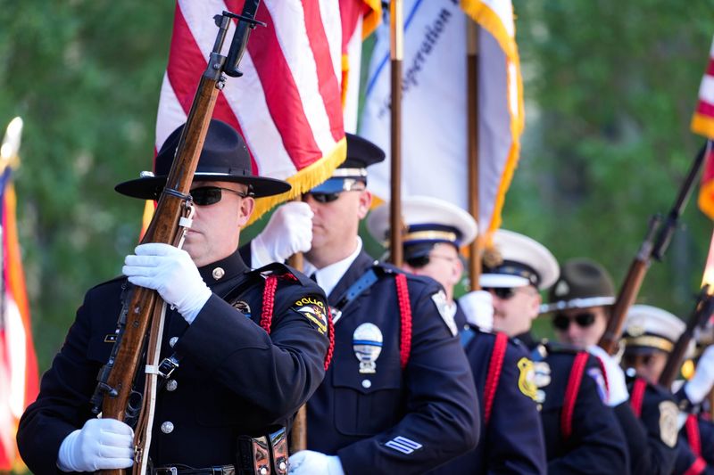 Cincinnati Police hold a Memorial ceremony and parade at Fountain Square on Thursday May 7, 2026 as part of National Police Week.