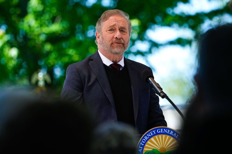 Ohio Attorney General Dave Yost speaks during the Ohio Peace Officers Memorial Ceremony at the Ohio Peace Officer Training Academy on Thursday, May 7, 2026 in London, Ohio.