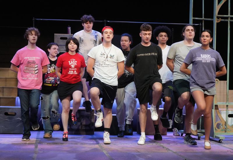 Cast members of "Matilda the Musical" rehearse a scene at the Players Guild Theatre at Kent State University at Stark. The show runs May 15 to 31 and will close out the theater's current season.