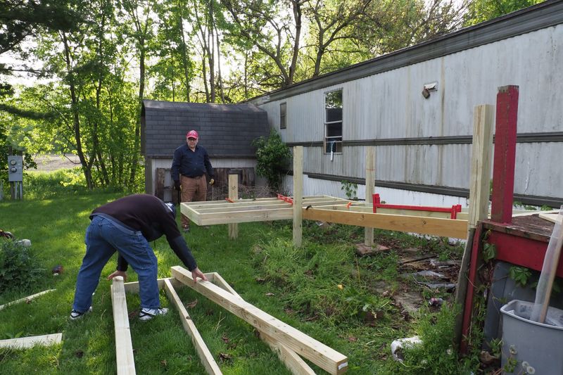 The Y-Men's Service Club in Marion builds about 20 ramps free of charge for Marion residents with disabilities. On May 7, the Y-Men built a ramp for Lora Myers, who was excited for the chance to leave her home without the assistance of others.