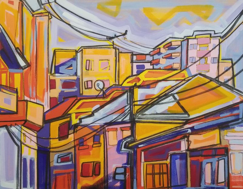 Lizzi Aronhalt opened her new exhibition "Elsewhere" recently at Cyrus Custom Framing & Art Gallery in Canton. The exhibit will be on display during gallery hours through June 30.
