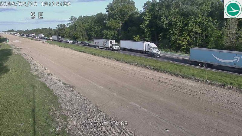 All lanes were closed on eastbound I-70 beyond the Ohio 142/Plain City exit because of a crash, according to the Ohio Department of Transportation.