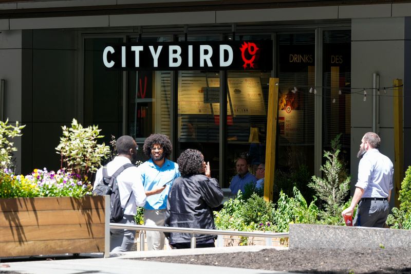 Business carries on at the City Bird location at Fountain Square in Downtown Cincinnati on Monday, May 11, 2026.