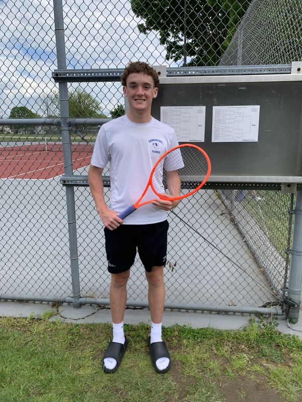 Cambridge's Jacob Vincent captured the sectional title during the Division II Eastern District Sectional Tournament on Monday, May 11, 2026 at Dover City Park. Vincent defeated Coshocton's Chase Danielek by scores of 6-2, 6-2 in the sectional championship match to punch his district ticket.